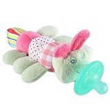 Evedy Baby Plush Pacifier,Soft Stuffed Honeybee Infant Pacifiers Holder Toy With Detachable Silicone