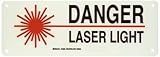 Brady 74886 Premium Fiberglass Radiation & Laser Sign, 5" X 14", Legend "Danger Laser Light (with Pi