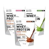 WINZONE（ウィンゾーン）ホエイ プロテイン パーフェクトチョイス 3kg （マイルドチョコ風味1㎏、サワーストロベリー風味1kg、本格抹茶風味1kg） 国内製造 日本新薬