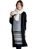 Angeliebe エンジェリーベ マタニティ やわらか 弾力 ニット ロング コーディガン 妊婦服 産前 産後 カーディガン 長袖 フリー ブラック 21647 21647200