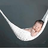 GRALARA手作り　かぎ針編み　赤ちゃん　ニット　ハンモック　写真の小道具　３色　 - 白