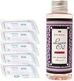 【セット販売】アロマ性感マッサージ用ラブオイル ＜ERO●GIRL｜LOVE OIL（ローズ）100ｍL＞ 潤い 美肌 アロマエッチ 癒し ヌルヌル感 長時間持続 加水コラーゲン 水溶性エキス（清浄綿スキンフレッシュ：5包10枚入り）