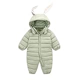 AMIGOYO　ベビー服 ロンパース 綿コート ベビーダウンコート 赤ちゃん フード付き 兎耳 裏起毛 カバーオール 中綿ロンパース 新生児 男女兼用 出産祝い