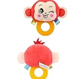 Baby Rattle Hand Bellおもちゃぬいぐるみフクロウ象ライオンMonkey Rattle人形ギフトfor Infantsレッド