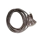 Holiday Lighting Outlet Extension Cord, 15' Brown 3 Prong, Christmas Light, Holiday Cord, Indoor Out