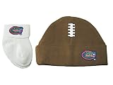 Florida GatorsブラウンブルーFootball幼児新生児帽子ブーティベビーギフトボックスUF