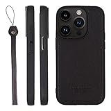 HANATORA for iPhone 14Pro ケース 本革 日本製 耐衝撃 スマホケース スマホ ストラップ 付き シュリンクカーフレザー ギフト マグネットなし オーバジーン SPGJP-14Pro-Aubergine