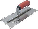 Marshalltown NT669 Notched Trowel 1/16 x 1/16 x 1/16-Inch Sq-Soft Grip Handle by Marshalltown