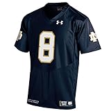 NCAA Notre Dame Fighting Irish 8メンズレプリカフットボールジャージー、M、ネイビー