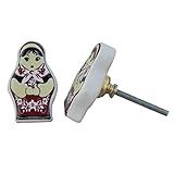 IndianShelfのセット2ハンドメイドセラミックKidsチェリーKidsドアハンドルドレッサーノブ引き出しPulls 20 Knobs 2" レッド KID-02-1-20