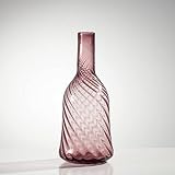 Torre & Tagus 902272A Bellbottom Swirl Short Glass Vase, Short, Purple [並行輸入品]