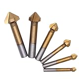 6本 面取りカッター 高速度鋼 面取カッター 工具 皿穴ドリル HSS の皿穴ドリルビットセット ヘッド部分直径: 6.3/8.3/10.4/12.4/16.5/20.5mm
