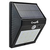 CrazyFire ソーラーライト12 LED 屋外照明高輝度 人感センサー搭載 アウトドアライト 自動点灯 自動消灯 太陽光発電 玄関入口 屋外 屋内 軒先 ガーデン 駐車場などに適用 ソーラー壁掛