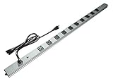 Brooks Power Systems SL20-24-8-6 Slim Line Series Multiple Outlet Strip for Use In Electronic Cabine