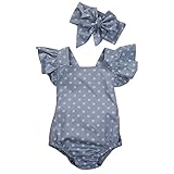 MIOIM ベビー服 ベビー ロンパース リボン付き ボディスーツ グレードット Tシャツ カバーオール ベビー服 女の子