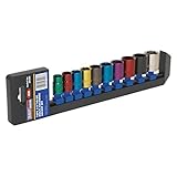 Sealey multi-colouredソケットセット10pc 3 / 8 " Sqドライブ6pt WallDrive «メトリック