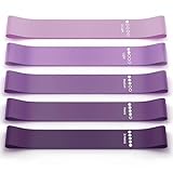 トレーニングチューブ ストレッチバンド 筋トレゴム ゴムバンド 強度の異なる5本のゴムバンド (パープル)