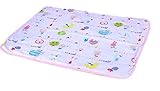 ベビー 赤ちゃん おむつ替えマット シート 可愛い 動物 50×68 (ピンク、ウサギさん)