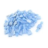 uxcell 16-14 AWG ワイヤー絶縁 オス メス スペード 圧着端子 コネクタ 50個入り