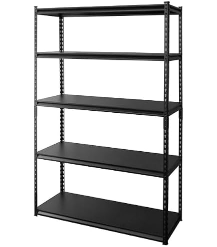 スチールラック　メタルシェルフ　メタルラック　収納ラック　幅120cm ブラック Amazon｜ラック スチールラック メタルラック 幅120cm 5段 ブラック 幅