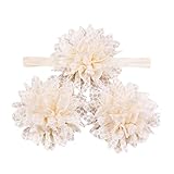 Elevin(TM) Cute Baby Girls Toddler Flower Hairband headband Flower Barefoot Sandal (Beige) by Elevin