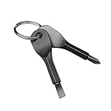 MIRACLE どこでも ドライバー ２本セット キーホルダー型 ミニドライバー 工具 (ブラック) MC-DKDMDORA-BK