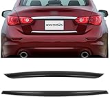 SCITOO カーボンファイバー リアトランクプレート トリムカバー 2014-2017 インフィニティ Q50用 光沢ブラック リアトランクプレート トリムカバー オーバーレイ