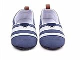 Honey baby　ベビー スニーカー ファーストシューズ 赤ちゃん靴 男の子 男児 幼児 ストライプ 新生児 軽量 出産お祝いプレゼント (11CM, ブルー)