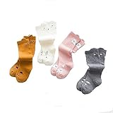 KRODLO 2017春夏　おしゃれ ベビー  ソックス 100%綿製 中筒純綿 可愛い綿の靴下 中筒靴下 子供　抗菌防臭　ふわふわ　４足セット (80-100cm, 4枚　動物)