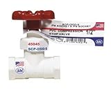 King Brothers Inc. SCP-0500-S 1/2-Inch Slip PVC Stop Waste Valve, White [並行輸入品]