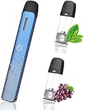 HECCO モデル2 電子タバコ スターターキット 本体バッテリー モデル2互換できる 葡萄 メンソール ベイプ スターターキット 加熱式タバコ POD 2個カートリッジ付き vape model 2 801 電子たばこ (青い)