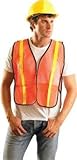 Large Orange Mesh Safety Vest With 1 Yellow Glossy Reflective Tape (Non ANSI Compliant) by Occunomix