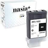 Canon PFI-102BK (BK/ブラック) 【1本セット】 Hyper互換インクカートリッジ 【nasia+製】 (最新型ICチップ/残量検知/製品 付き) キヤノン PFI-102