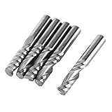 5本6mmシャンクエンドミルタングステンカーバイドシングルフルートスパイラルフライスカッターCNCミリングビット