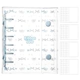 GOSO シール帳 プラバン 透明 A7 サイズ ミニ バインダー 【リフィル×20枚】 クリア カードポケット 手帳 推し活 女の子 コラージュノート (ブルー, A7)