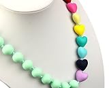 Deeyee Rainbow Heart Baby Teething Nursing Necklace Jewelry - BPA Free and FDA Approved - Mint by De