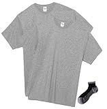 [プリントスター] 綿 厚手Tシャツ 2枚組 Sportsソックスセット 杢グレー XL