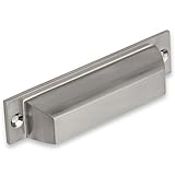 つや消しニッケルCup Pulls By Southern Hills – Pack of 5 Pulls – ミッション – Bin Pulls – サテンニッケル仕上げ – 4.5インチ合計長 –