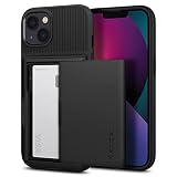 Spigen iPhone 13 ケース カード 収納ケース 2重構造 耐衝撃 米軍MIL規格取得 落下防止 IC カード ポケット パスケース スリム・アーマー CS ACS03536 (ブラック)