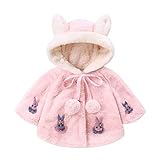Lucaso 子供服 女の子 キッズ服 長袖 トップス 幼児 兎耳 裏起毛 リボン フード付き 着ぐるみ オシャレ 可愛い カジュアル 人気 コート/アウター/上着/ジャケット/ジャンパー 通園 普段