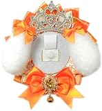 [efShop] 缶バッジ用 ロゼット【うさ耳 オレンジ×ドロップ】痛ロゼット 推し活 缶バッジ57mm 76mm (オレンジ, ドロップ)