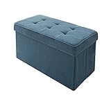 折りたたみ式収納スツール (スツール・収納・オットマン)　2P (ロイヤルブルー)