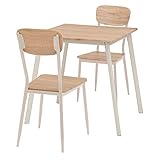 2人掛け ダイニングセット (テーブル幅70＋チェア2脚) (ナチュラルホワイト) / 小さい ダイニングテーブルセット 2人用 白