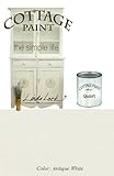 Cottageペイントby Faux Like a Pro – Aフラット家具ペイントthat looks like clay。One Quart、カラー：アンティークホワイト