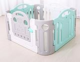 Costway 8パネルプラスチック製の赤ちゃんの遊び場（アクティビティパネル付）折りたたみ式のベビーキッズは、ペンの部屋の分冊盤の教育用おもちゃ、120 * 120cm（4 + 4）