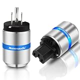 Monosaudio オーディオ用電源プラグ ロジウムメッキ 純銅 3ピン 電源コネクタ 15A/ 125V 10A/ 250V 自作電源プラグ アルミニウム合金製シェル オーディオ用パワープラグ IEC320C13コネクター ペアハイエンド オーディオグレード AC電源プラグ オーディオケーブル、オーディオ電源ケーブル、オーディオ用電源コード用（メス-オス） (M106R/F106R)