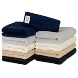 【Amazon.co.jp限定】タオル研究所 [毎日シンプル] #001 フェイスタオル MIX.d 10枚セット 高速吸水 速乾 綿100