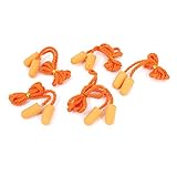 uxcell 耳栓 オレンジ PU素材 2.5x 1.2cm 総丈70cm 弾丸型 PUイヤープラグ