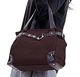(モノア) Monoa レディース 大容量 帆布 キャンバス トートショルダーバッグ ブラウン
