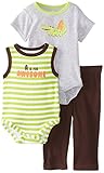 Watch Me Grow! by Sesame Street Baby-Boys Newborn 3 Piece Crocodile Creeper Set Light Grey Heather 3